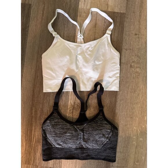 all in motion set of sports bras (blackish and white) size medium - Picture 1 of 4